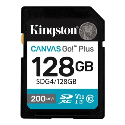 Kingston  |  Canvas Go! Plus  |  128 GB  |  SD  |  Flash memory class Class 10, UHS-I, U3, V30