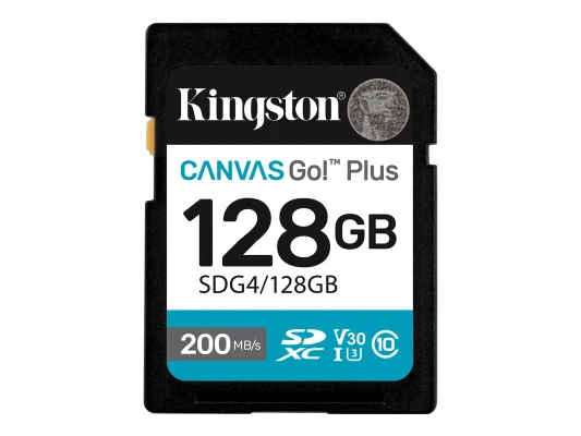 Kingston  |  Canvas Go! Plus  |  128 GB  |  SD  |  Flash memory class Class 10, UHS-I, U3, V30