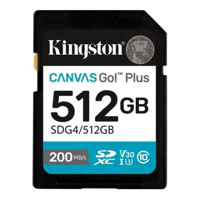 Kingston  |  Canvas Go! Plus  |  512 GB  |  SD  |  Flash memory class Class 10, UHS-I, U3, V30