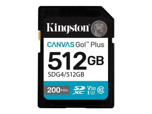 Kingston  |  Canvas Go! Plus  |  512 GB  |  SD  |  Flash memory class Class 10, UHS-I, U3, V30