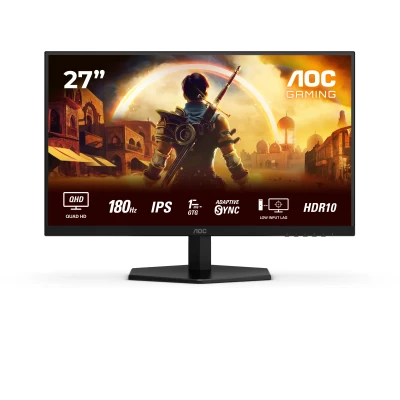 AOC  |  Q27G42XE  |  27 "  |  IPS  |  QHD  |  16:9  |  180 Гц  |  1 мс  |  2560 x 1440 пикселей  |  300 кд / м²  |  Количество HDMI портов 2  |  Черный