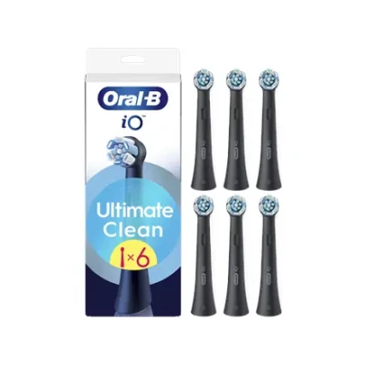 Oral-B  |  Replaceable toothbrush heads  |  iO UltimateClean  |  Heads  |  For adults  |  Number of brush heads included 6  |  Black
