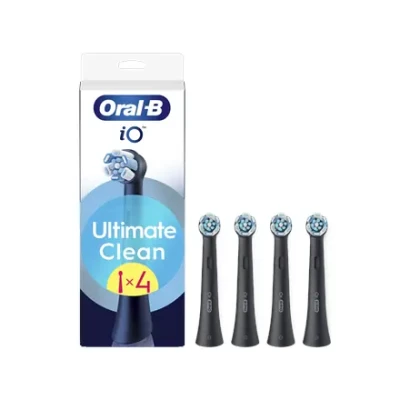 Oral-B  |  Replaceable toothbrush heads  |  iO UltimateClean  |  Heads  |  For adults  |  Number of brush heads included 4  |  Black