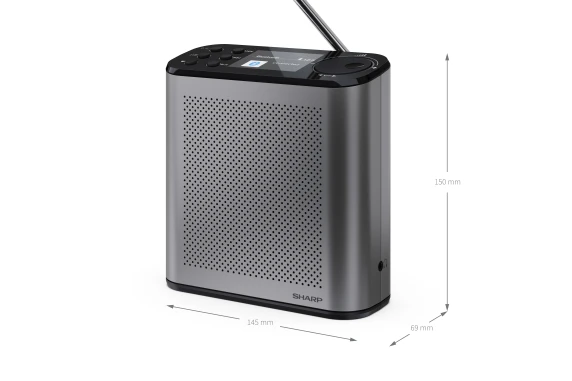 Sharp OSAKA Portable Digital Radio  |  DR-P530(GY)  |  USB port  |  Bluetooth  |  FM radio  |  Wireless connection