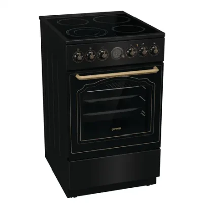 Gorenje Cooker  |  GECS5B70CLB  |  Hob type Vitroceramic  |  Oven type Electric  |  Black  |  Width 50 cm  |  Depth 59.4 cm  |  70 L