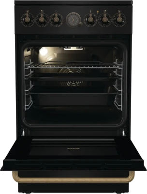 Gorenje Cooker  |  GECS5B70CLB  |  Hob type Vitroceramic  |  Oven type Electric  |  Black  |  Width 50 cm  |  Depth 59.4 cm  |  70 L