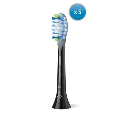 Philips  |  Zobu birstes galvas  |  HX9045 / 88 Sonicare Premium Plaque Defence  |  Galvas  |  Pieaugušajiem  |  Iekļauto zobu birstes galvu skaits 5  |  Melna
