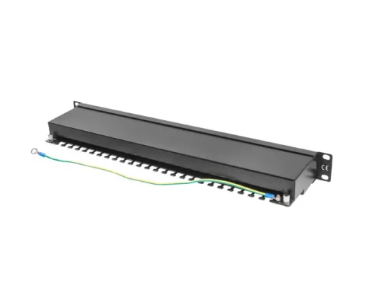 Lanberg  |  Patch Panel 24 Port 1U 19" CAT.5E FT with Cable Organizer Shielded  |  PPS5-1024-B  |  Black