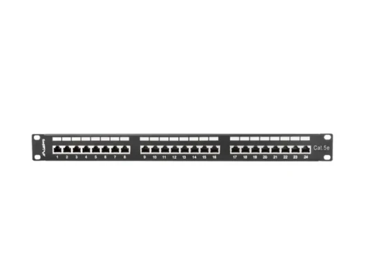 Lanberg  |  Patch Panel 24 Port 1U 19" CAT.5E FT with Cable Organizer Shielded  |  PPS5-1024-B  |  Black