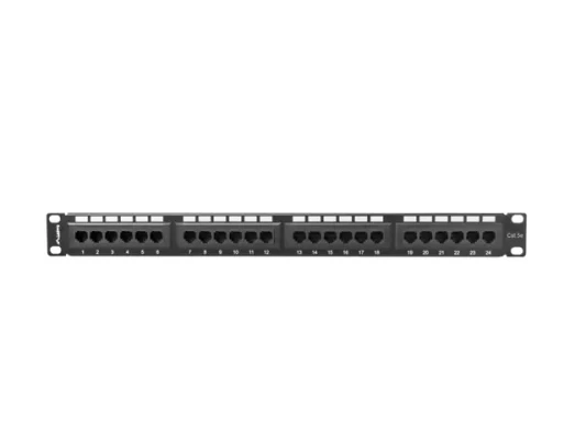 Lanberg  |  Patch Panel 24 port 1U 19" CAT.5E UTP  |  PPU5-1024-B  |  Black