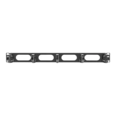 Lanberg 19" kabeļu pārvaldības panelis 5 gredzeni - tips B 1U  |  AK-1205-B  |  Melns