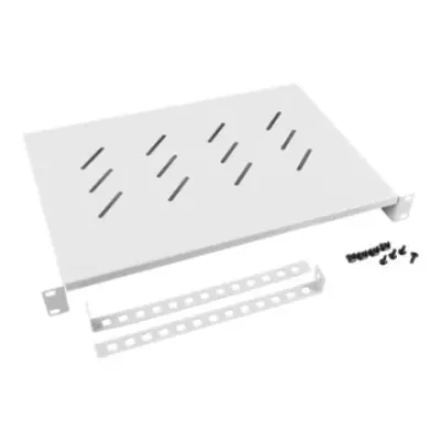 Lanberg 19" fixed shelf 1U / 483x300mm, max load capacity up to 25kg  |  AK-1004-S  |  Grey