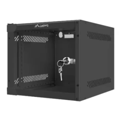 Lanberg  |  Rack cabinet 10" wall-mount 4U / 280x310 (flat pack) with glass door  |  WF10-2304-10B  |  Black