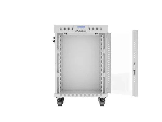 Lanberg  |  Rack cabinet 19" free-standing 15U / 600x600 (flat pack) with glass door, LCD  |  FF01-6615-12SL  |  Grey