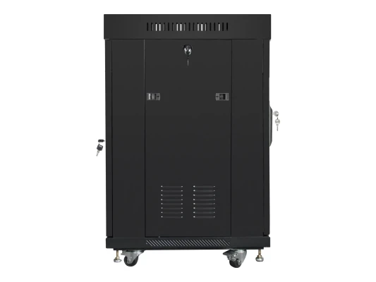 Lanberg  |  Rack cabinet 19" free-standing 15U / 600x600 (flat pack) with glass door, LCD  |  FF01-6615-12BL  |  Black