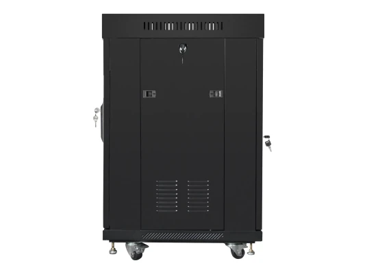 Lanberg  |  Rack cabinet 19" free-standing 15U / 600x600 (flat pack) with glass door, LCD  |  FF01-6615-12BL  |  Black