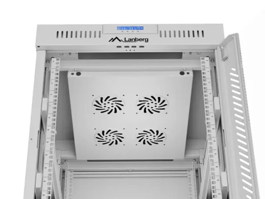 Lanberg  |  Rack cabinet 19" free-standing 15U / 600x800 (flat pack) with glass door, LCD  |  FF01-6815-12SL  |  Grey