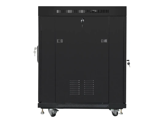 Lanberg  |  Rack cabinet 19" free-standing 15U / 600x800 (flat pack) with glass door, LCD  |  FF01-6815-12BL  |  Black
