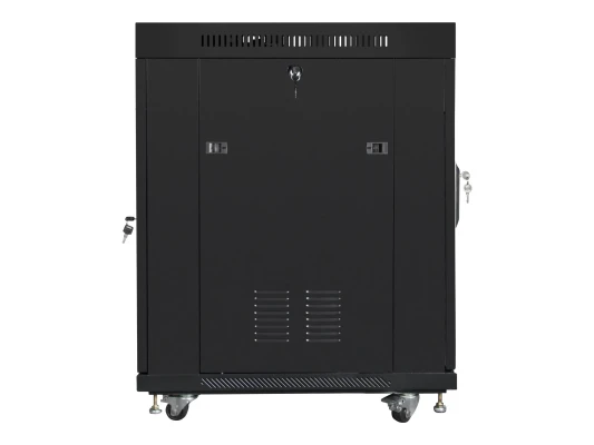 Lanberg  |  Rack cabinet 19" free-standing 15U / 600x800 (flat pack) with glass door, LCD  |  FF01-6815-12BL  |  Black