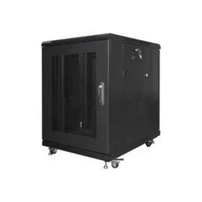 Lanberg  |  Rack cabinet 19" free-standing 15U / 600x800 (flat pack) with mesh door  |  FF01-6815-23B  |  Black