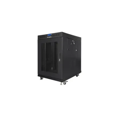 Lanberg  |  Rack cabinet 19" free-standing 15U / 800x1000 (flat pack) with mesh door, LCD  |  FF01-8015-23BL  |  Black