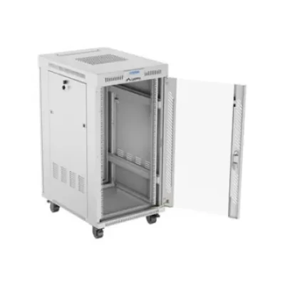 Lanberg  |  Rack cabinet 19" free-standing 22U / 600x800 (flat pack) with glass door  |  FF01-6822-12SL  |  Grey