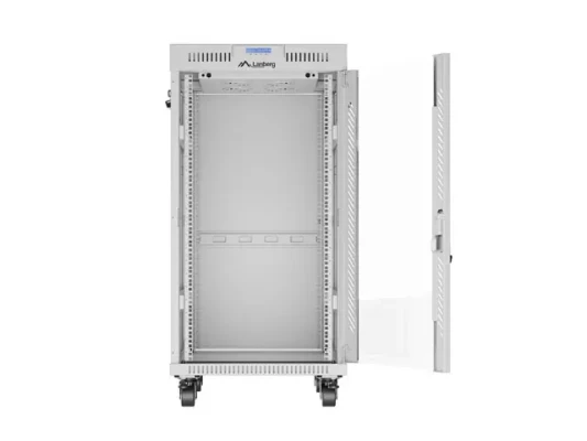 Lanberg  |  Rack cabinet 19" free-standing 22U / 600x800 (flat pack) with glass door  |  FF01-6822-12SL  |  Grey