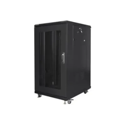 Lanberg  |  Стойка 19" отдельно стоящая 22U / 600x800 (в разобранном виде) с сетчатой дверью  |  FF01-6822-23B  |  Черный
