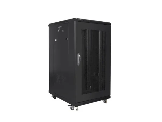 Lanberg  |  Стойка 19" отдельно стоящая 22U / 600x800 (в разобранном виде) с сетчатой дверью  |  FF01-6822-23B  |  Черный