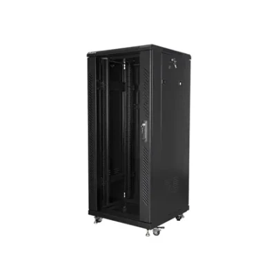 Lanberg  |  Rack cabinet 19" free-standing 27U / 600x600 (flat pack)  |  FF01-6627-12B  |  Black
