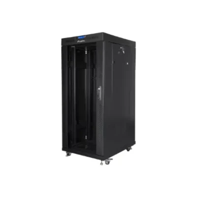 Lanberg  |  Rack cabinet 19" free-standing 27U / 800x1000 (flat pack) with glass door, LCD  |  FF01-8027-12BL  |  Black