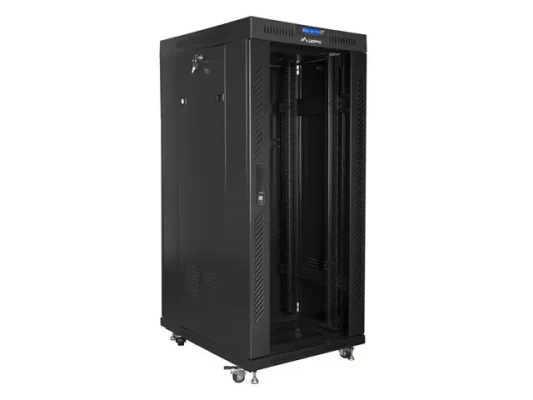 Lanberg  |  Rack cabinet 19" free-standing 27U / 800x1000 (flat pack) with glass door, LCD  |  FF01-8027-12BL  |  Black