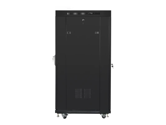 Lanberg  |  Rack cabinet 19" free-standing 27U / 600x800 (flat pack) with glass door, LCD  |  FF01-6827-12BL  |  Black
