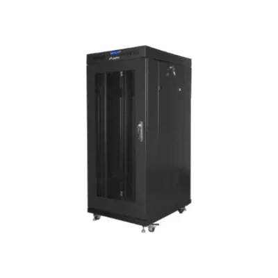 Lanberg  |  Rack cabinet 19" free-standing 27U / 600x800 (flat pack) with mesh door, LCD  |  FF01-6827-23BL  |  Black