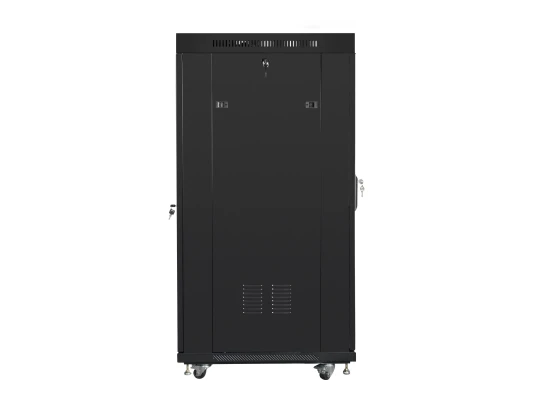 Lanberg  |  Rack cabinet 19" free-standing 27U / 600x800 (flat pack) with mesh door, LCD  |  FF01-6827-23BL  |  Black