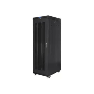 Lanberg  |  Rack cabinet 19" free-standing 27U / 800x1200 (flat pack) with mesh door, LCD  |  FF01-8227-23BL  |  Black