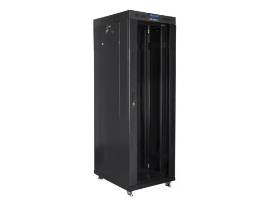 Lanberg  |  Rack cabinet 19" free-standing 37U / 800x1000 (flat pack) with glass door, LCD  |  FF01-8037-12BL  |  Black