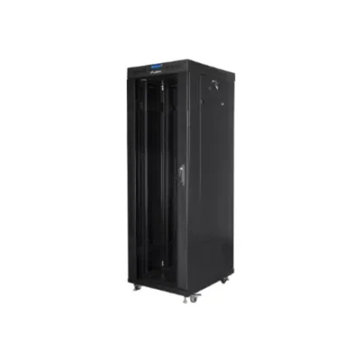 Lanberg  |  Стоечный шкаф 19" отдельно стоящий 37U / 600x800 (в разобранном виде) с стеклянной дверью, LCD  |  FF01-6837-12BL  |  Черный