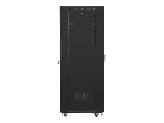 Lanberg  |  Стоечный шкаф 19" отдельно стоящий 37U / 600x800 (в разобранном виде) с стеклянной дверью, LCD  |  FF01-6837-12BL  |  Черный