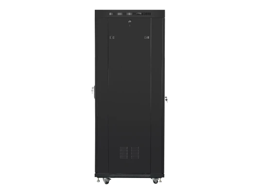 Lanberg  |  Стоечный шкаф 19" отдельно стоящий 37U / 600x800 (в разобранном виде) с стеклянной дверью, LCD  |  FF01-6837-12BL  |  Черный