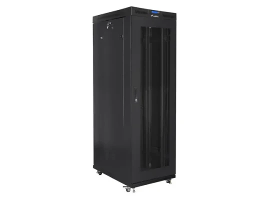 Lanberg  |  Rack cabinet 19" free-standing 37U / 800x1000 (flat pack) with glass door lCD V2  |  FF01-8037-23BL  |  Black