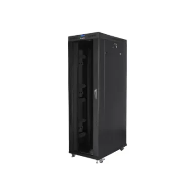 Lanberg  |  Rack cabinet 19" free-standing 42U / 800x1200 (flat pack) with glass door, LCD  |  FF01-8242-12BL  |  Black