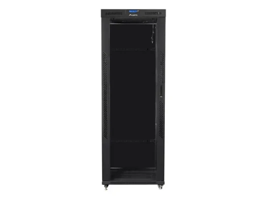 Lanberg  |  Rack cabinet 19" free-standing 42U / 800x800 (flat pack) with glass door, LCD  |  FF01-8842-12BL  |  Black