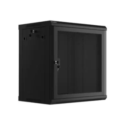 Lanberg  |  Rack cabinet 19" wall-mount 12U / 600x450 with perforated door (flat pack)  |  WF01-6412-23B  |  Black