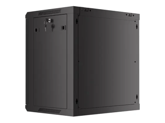 Lanberg  |  Rack cabinet 19" wall-mount 12U / 600x450 with perforated door (flat pack)  |  WF01-6412-23B  |  Black