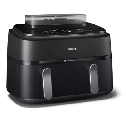 Philips  |  Dual Basket Airfryer 5000 Series  |  NA551 / 00  |  9 L  |  2750 W  |  Black