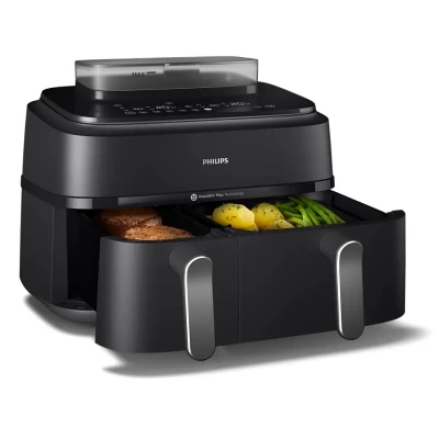 Philips  |  Dual Basket Airfryer 5000 Series  |  NA551 / 00  |  9 L  |  2750 W  |  Black