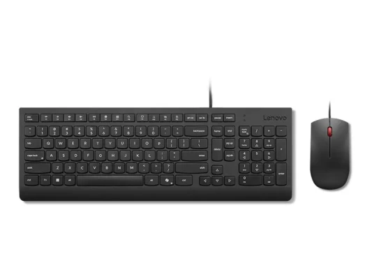 Lenovo Essential Wired Combo Keyboard and Mouse  |  Keyboard and Mouse Set  |  Wired  |  Mouse included  |  Lithuanian  |  Black