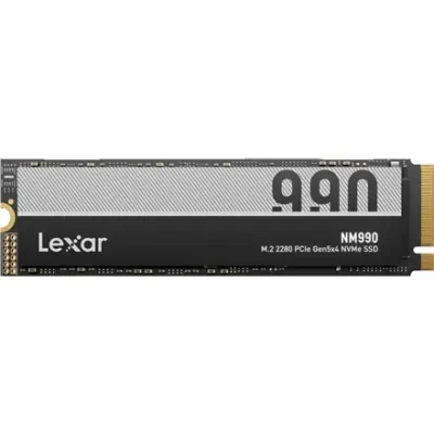 Lexar SSD  |  NM990  |  4000 GB  |  SSD formāts M.2 2280  |  Cietā diska interfeiss PCIe Gen 5x4  |  Lasīšanas ātrums 14000 MB / s  |  Rakstīšanas ātrums 11000 MB / s