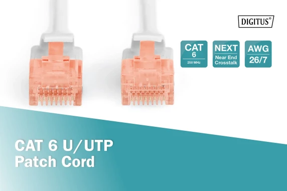 Digitus CAT 6 U / UTP  |  Patch cord  |  Length 3 m  |  Grey